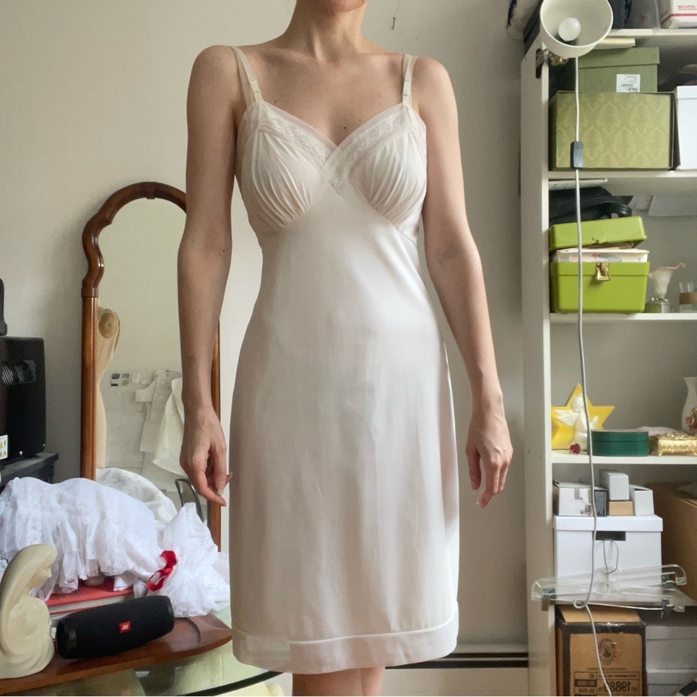 Vassarette 1950s white slip dress